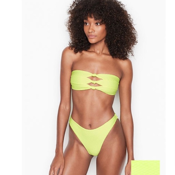 Blue Life Neon Yellow Rare Textured Bikini Set S - Picture 1 of 4